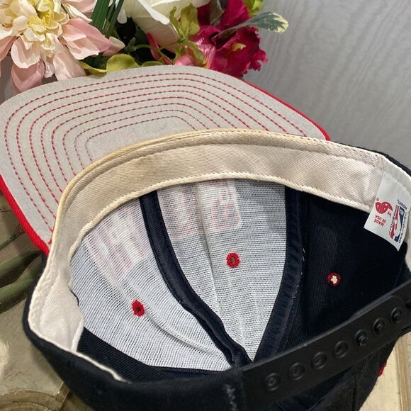 Vintage NBA Portland Trail Blazers Trucker Cap Snap Back Black Red Made in USA - Picture 7 of 10